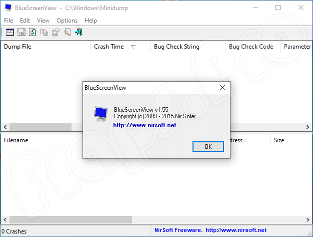 BlueScreenView 1.55 на русском 64 Бит для Windows 10