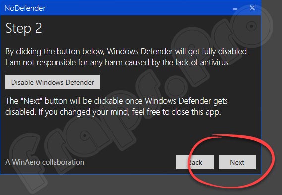 NoDefender 2.1 for Windows 10